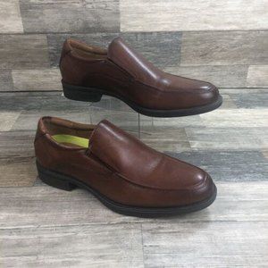 Florsheim Midtown Moc Toe Slip On Shoes Size 7 D Cognac Leather 12137-221 EUC